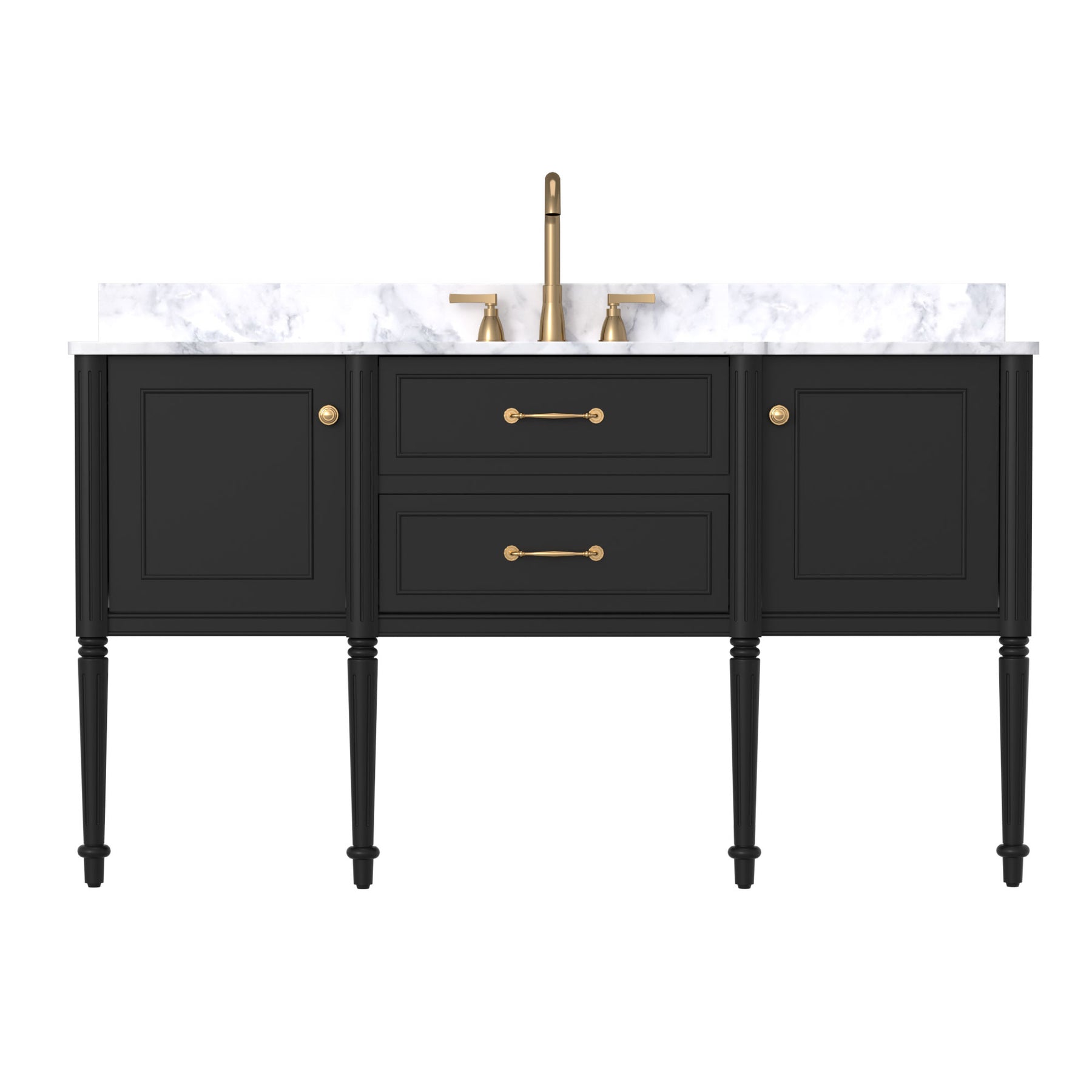 Modish 60" Wall Mounted Single Vanity Cabinets with Adjustable legs