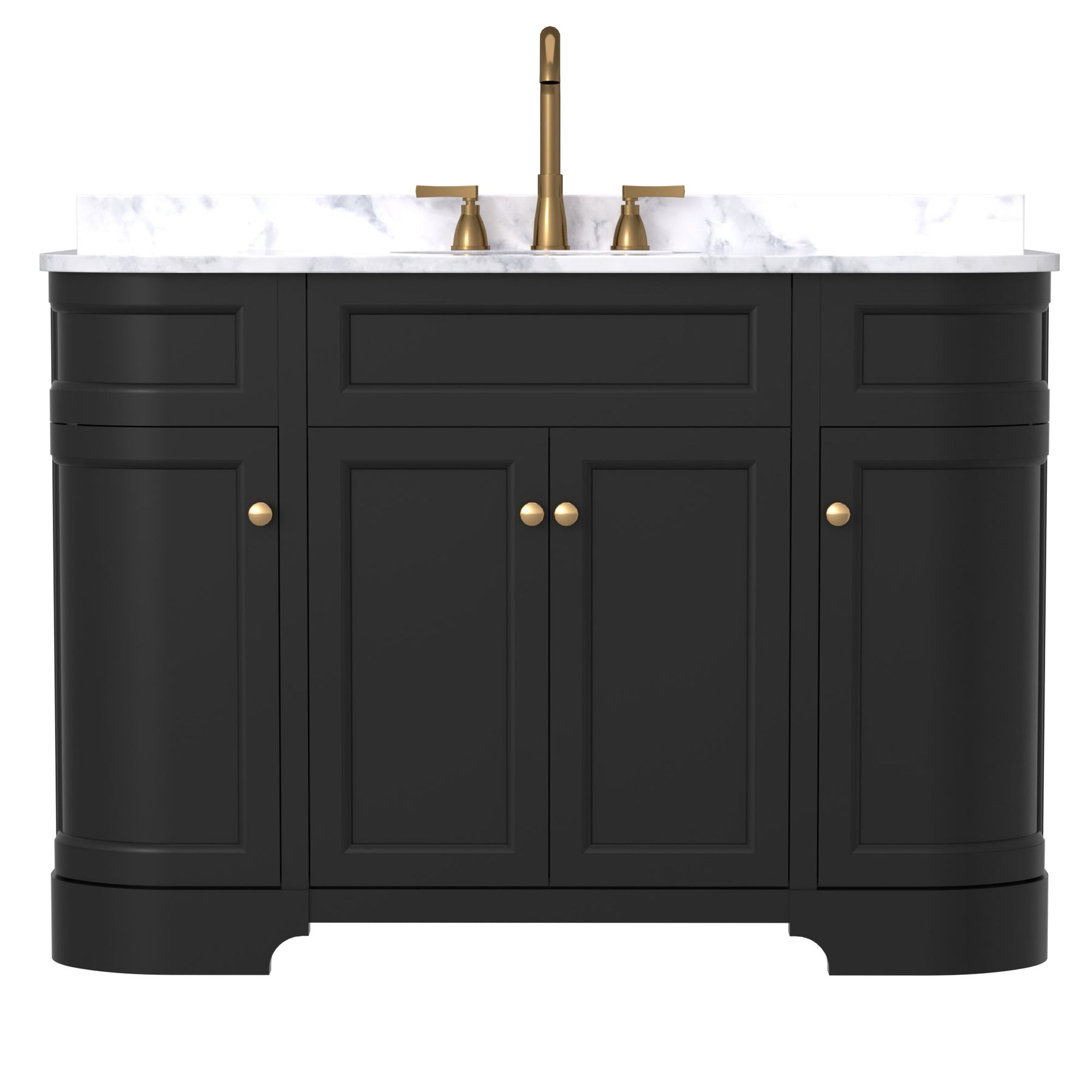 Opuluxe 48" Freestanding Single Vanity Cabinets with Curved Design