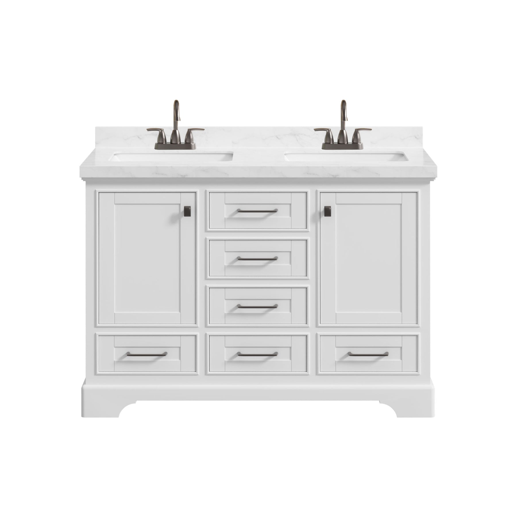 Tessera 48'' Freestanding Double Vanity Cabinets with Curved Base