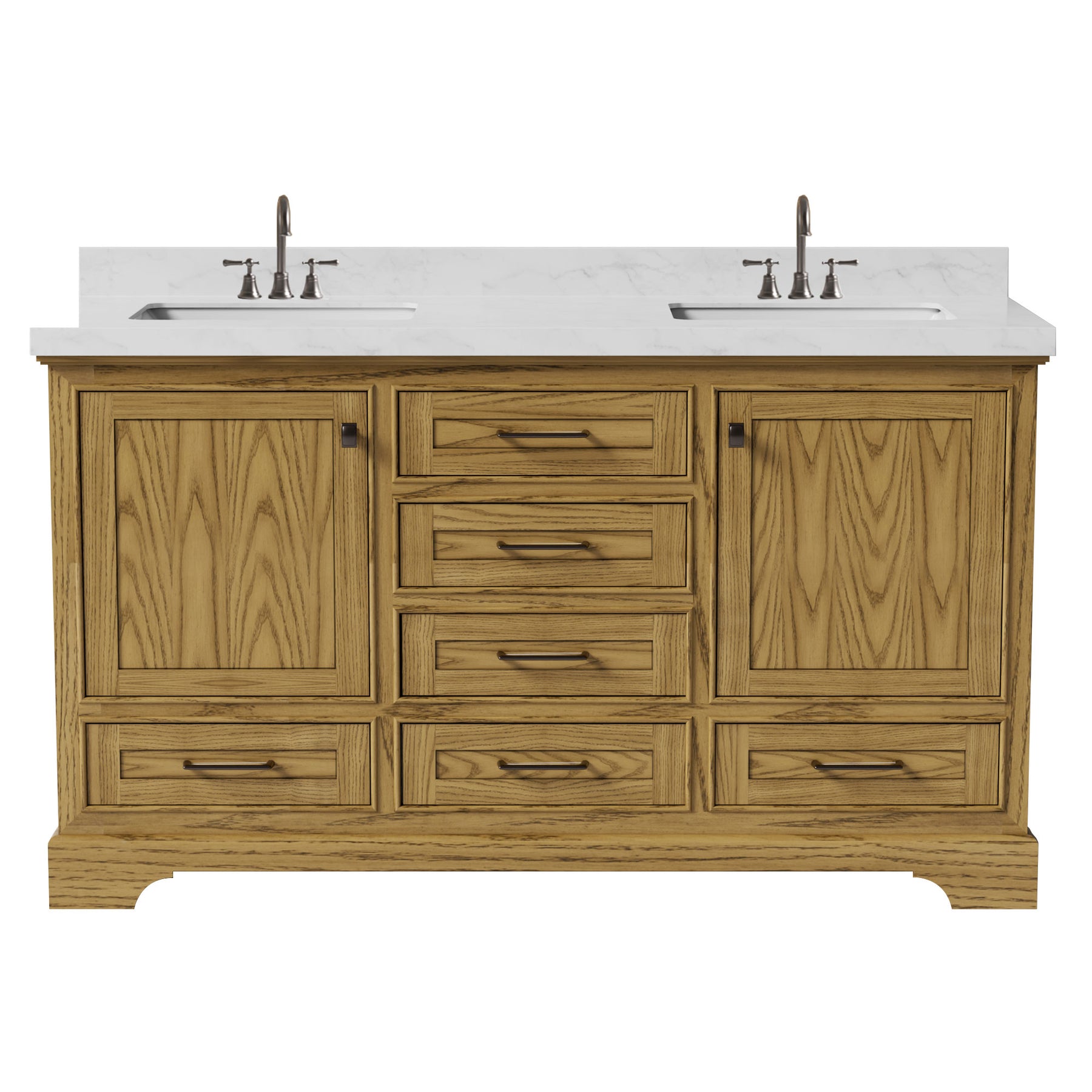Tessera 60'' Freestanding Double Vanity Cabinets with Curved Base