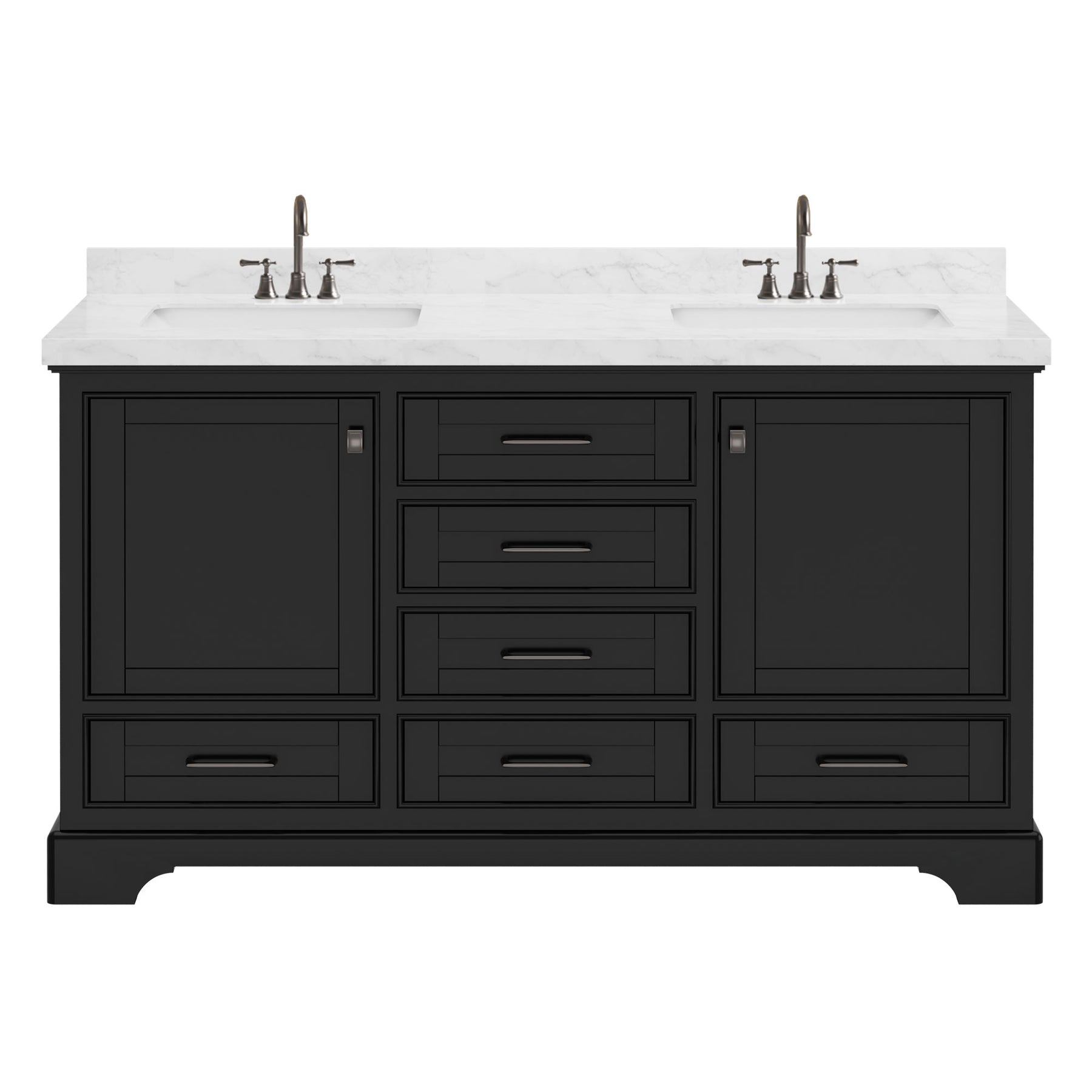 Tessera 60'' Freestanding Double Vanity Cabinets with Curved Base