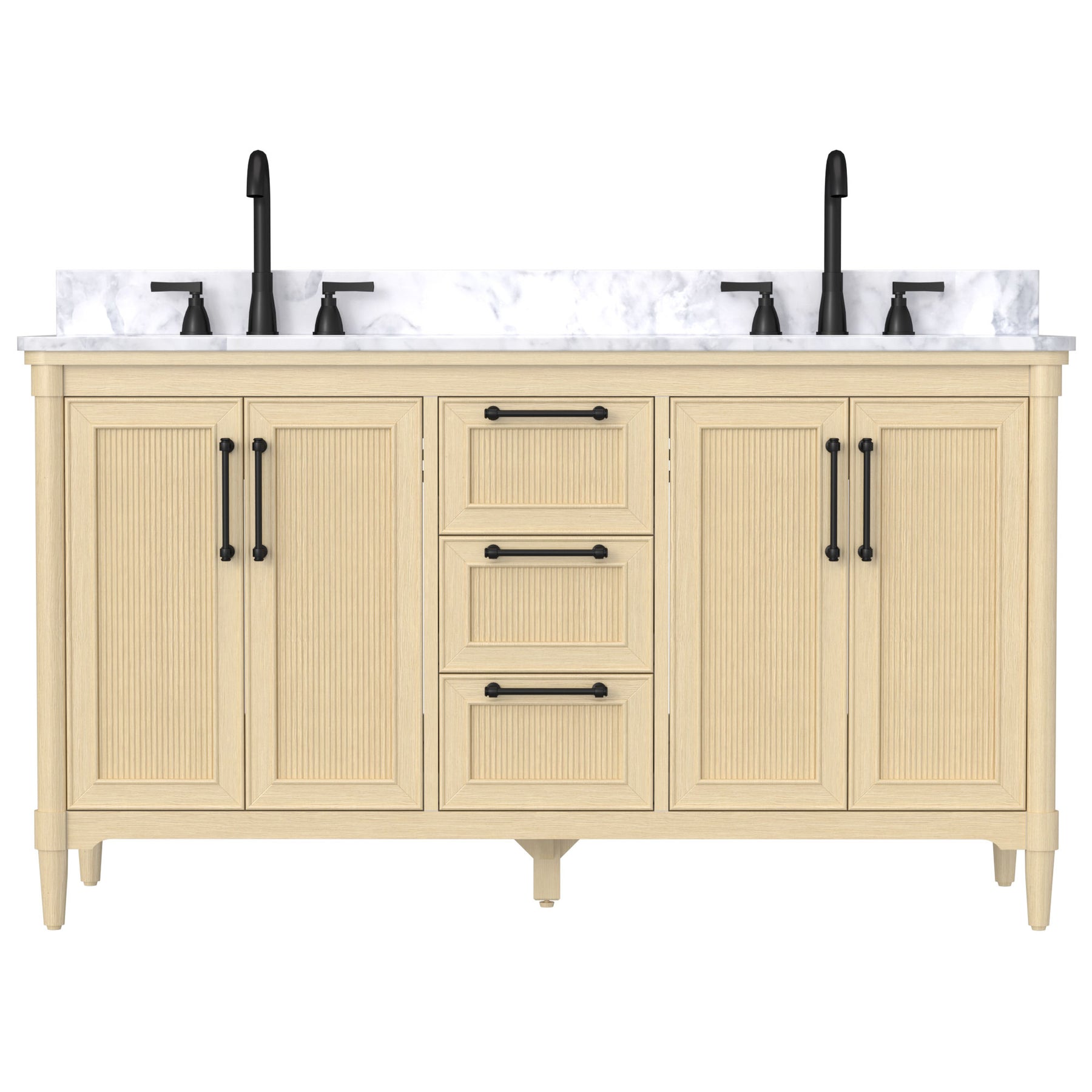 Vantara 60" Freestanding Double Vanity Cabinets with Fluted Texture