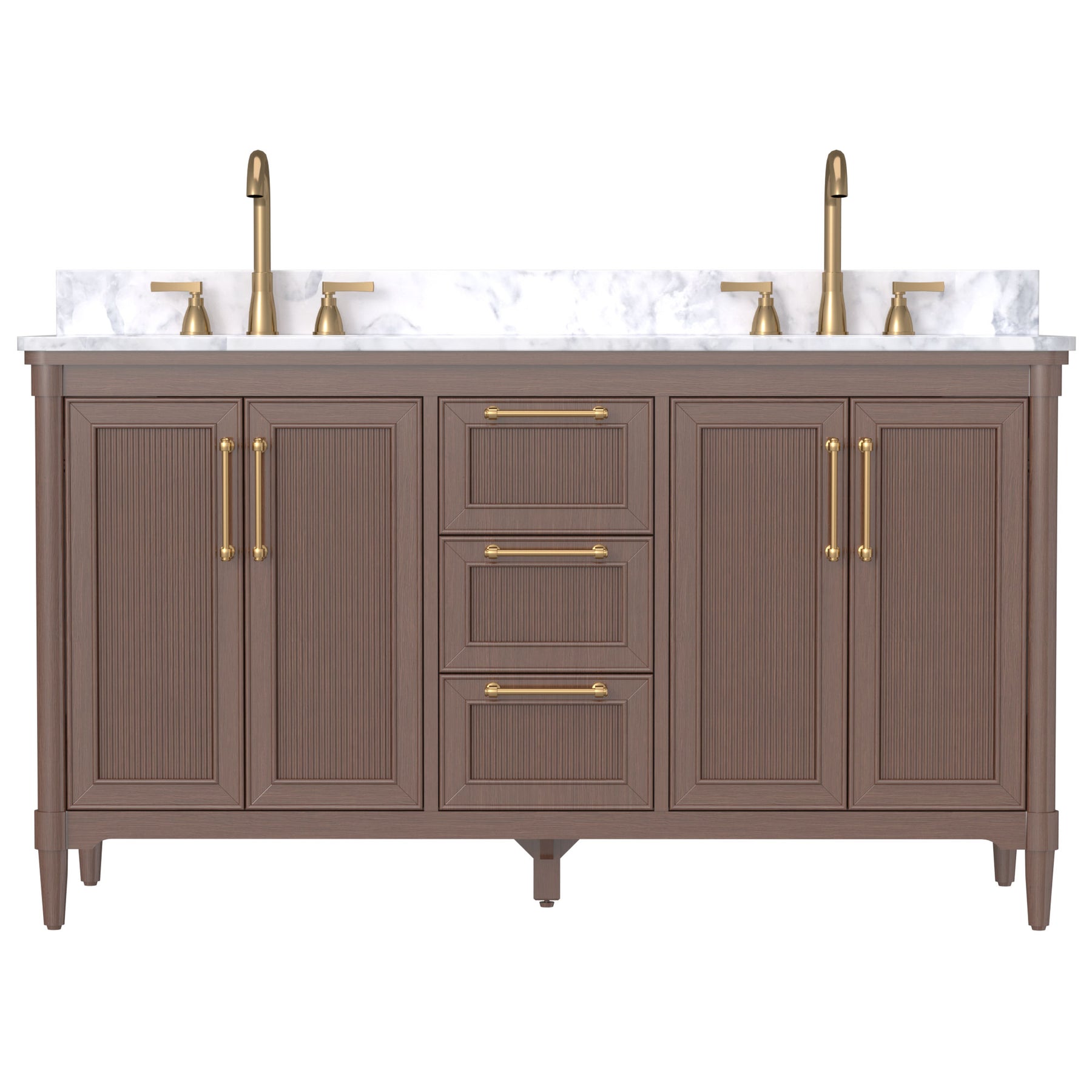 Vantara 60" Freestanding Double Vanity Cabinets with Fluted Texture