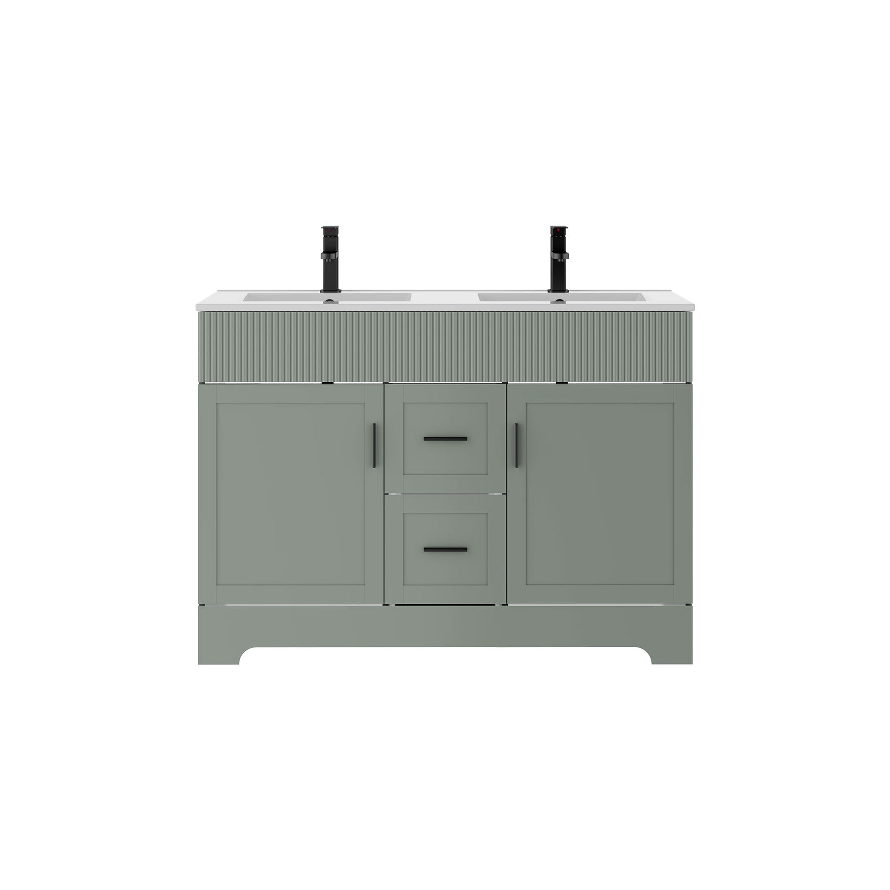 Waterfall 48" Freestanding Double Vanity Cabinets with Decoration Lines