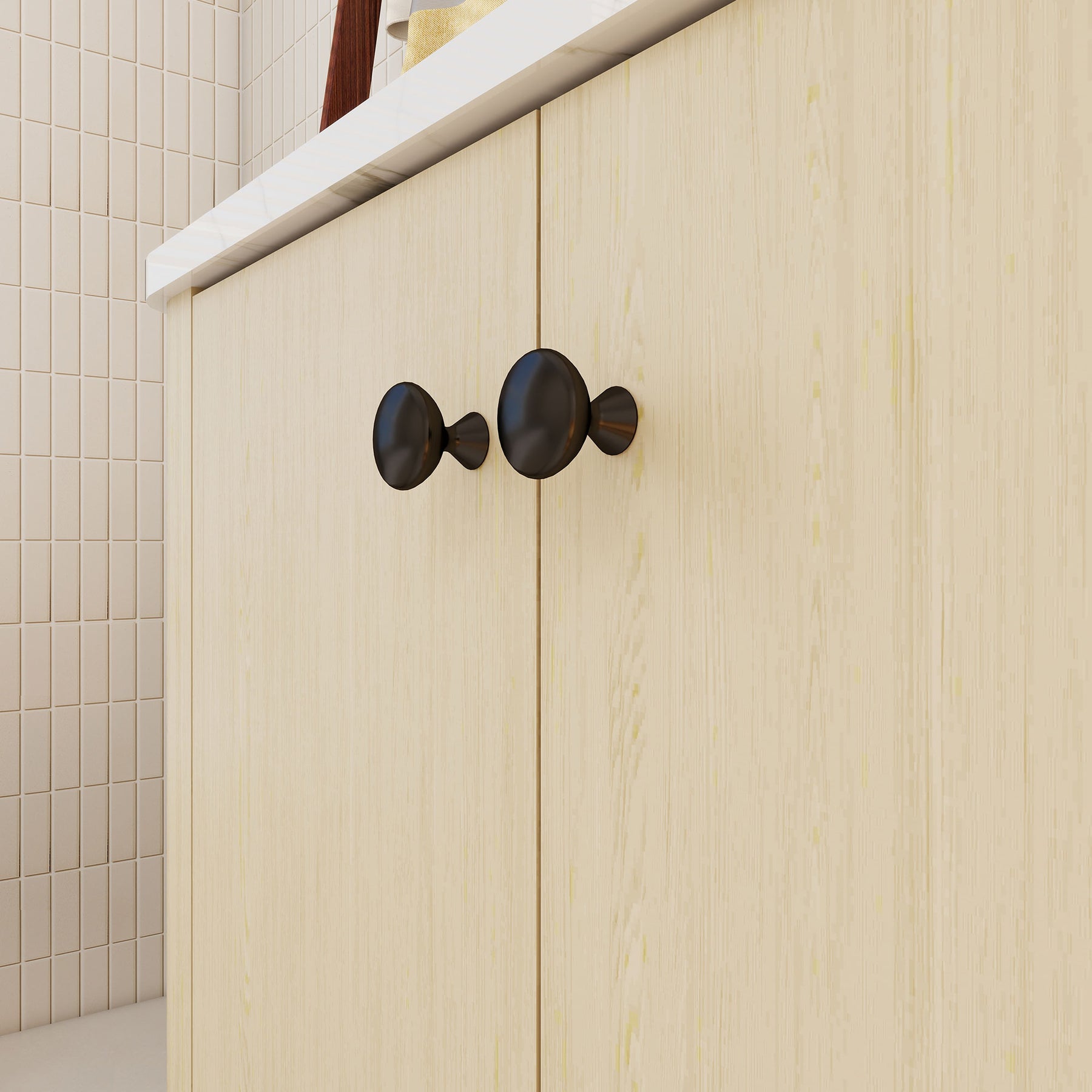 Canyon 60" Freestanding Double Vanity Cabinets with Curved Design