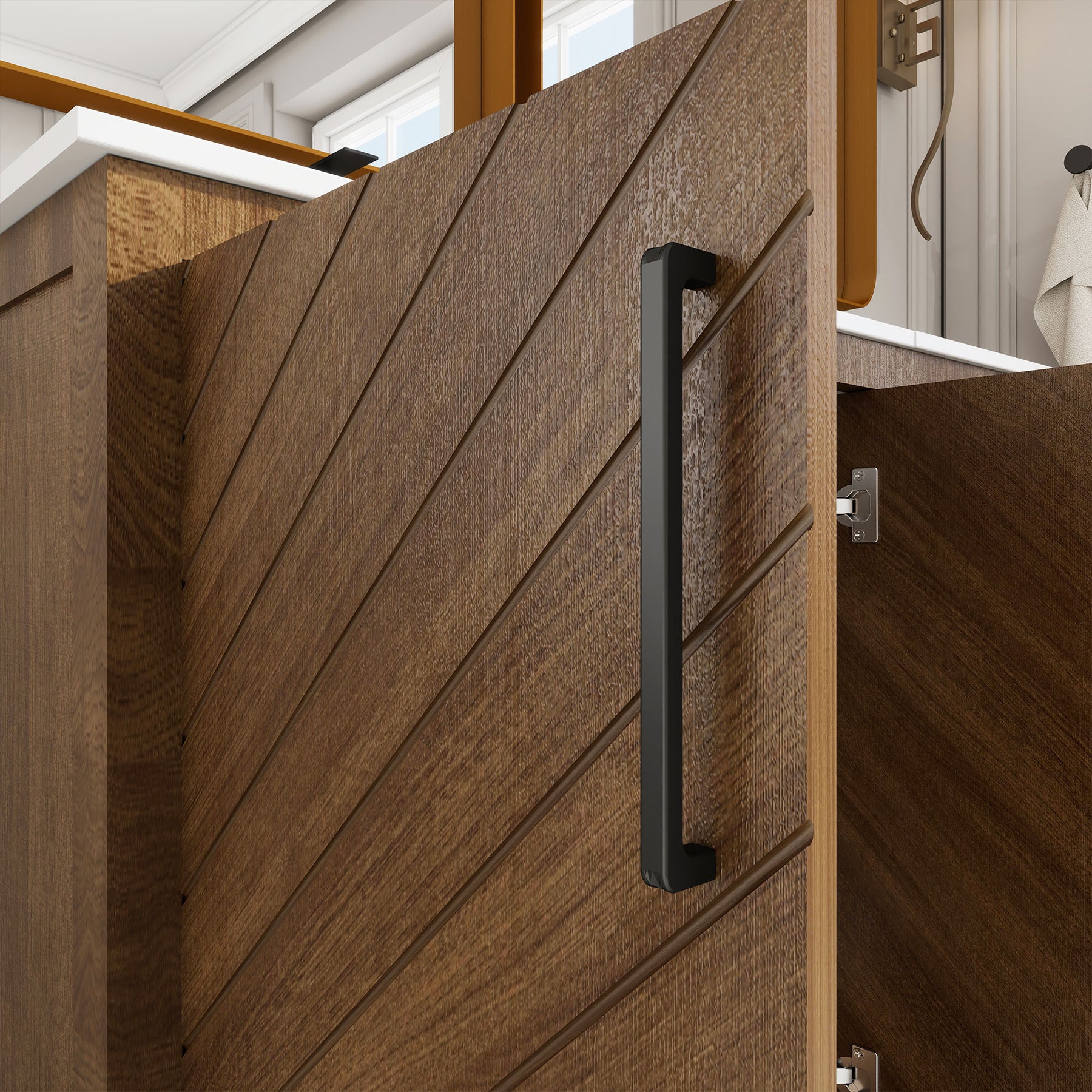 Zoom 48" Freestanding Double Vanity Cabinets with Chevron Pattern