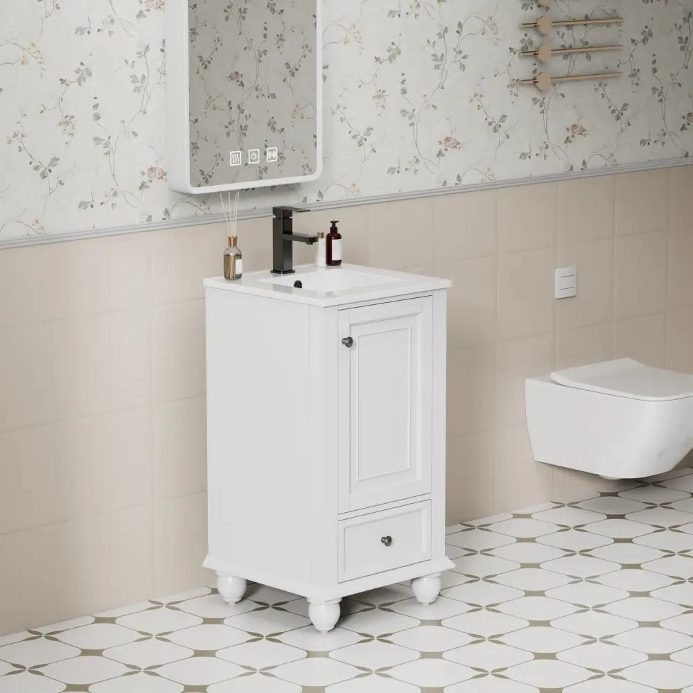 Retro 18’’ Freestanding Single Vanity Cabinets with Vintage Feet 浴室柜