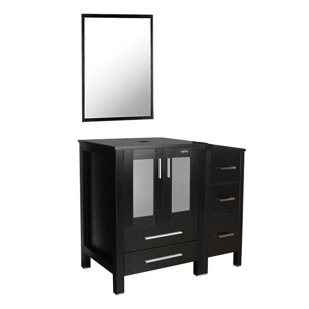Eclife 36" Modern Pedestal Bathroom Vanity W/Side Cabinet Combo Set