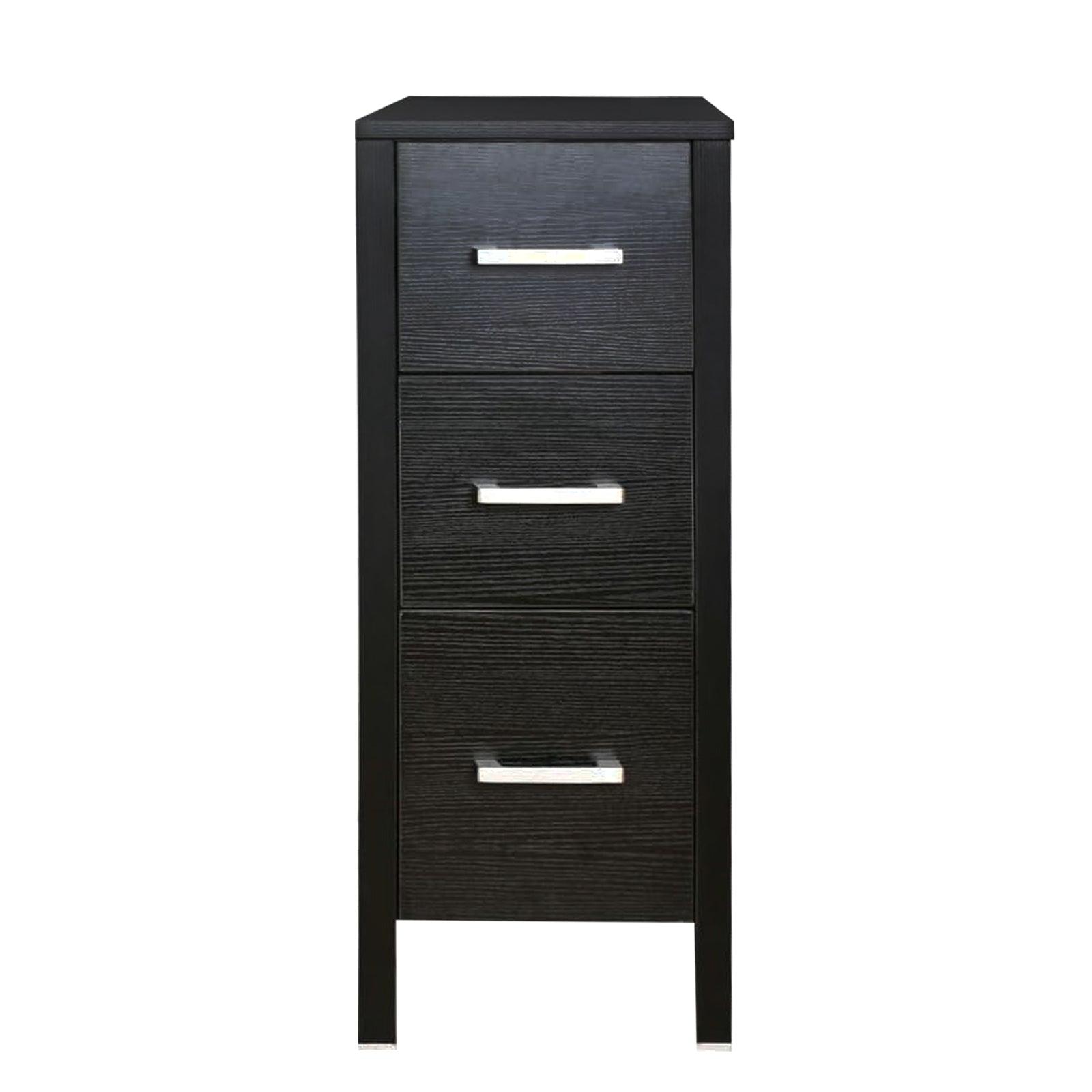 12" Bathroom Cabinet 3 Drawer Organizer Free Standing Single Vanity, Small Nightstand, White Vanity MDF(Ivory)