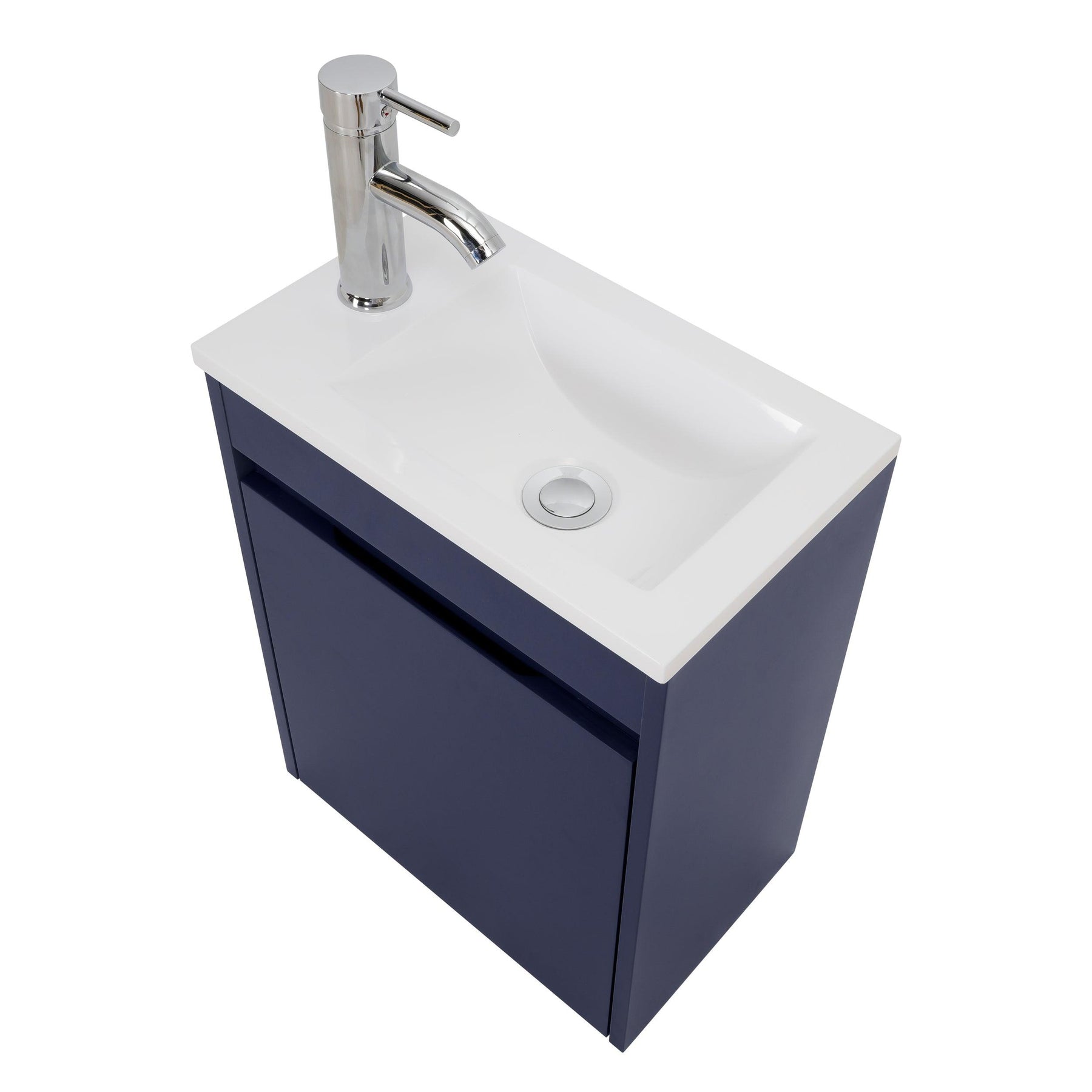 Eclife 16" Bathroom Floating Vanity Sink Combo for Small Space, Modern vanity with vessel sink, white