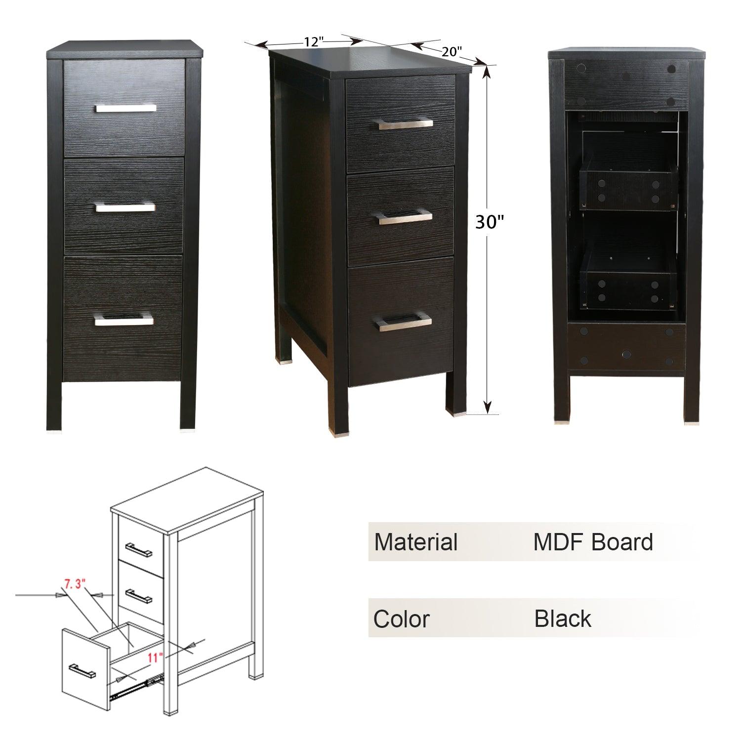 Eclife 36" Modern Pedestal Bathroom Vanity W/Side Cabinet Combo Set