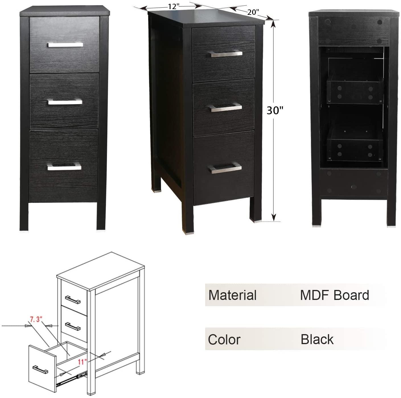 Eclife 36" Modern Pedestal Bathroom Vanity W/Side Cabinet Combo Set