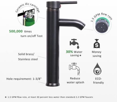 14" Bathroom Vanity and Sink Combo Black Small Vanity Sink & 1.5 GPM Water Save Faucet & Solid Brass Pop Up Drain