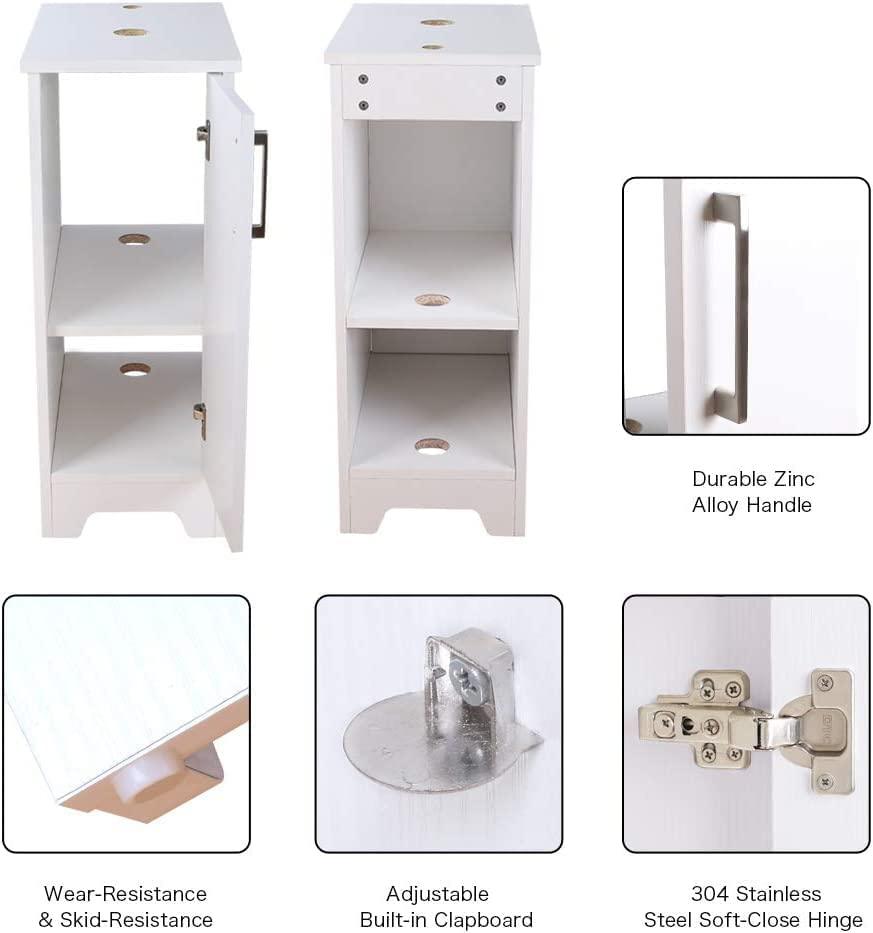 14" Bathroom Vanity and Sink Combo White Small Vanity Square Ceramic Vessel Sink & 1.5 GPM Water Save Faucet & Solid Brass Pop Up Drain