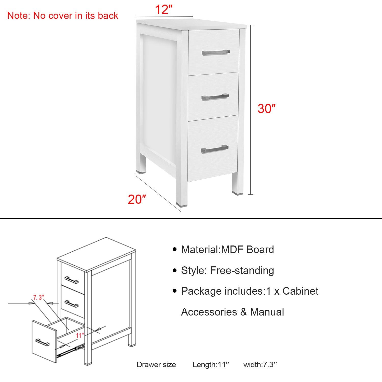 Eclife 60" Double Sinks Morden White Bathroom Vanity with Pedestal Side Cabinet And Mirror Combo
