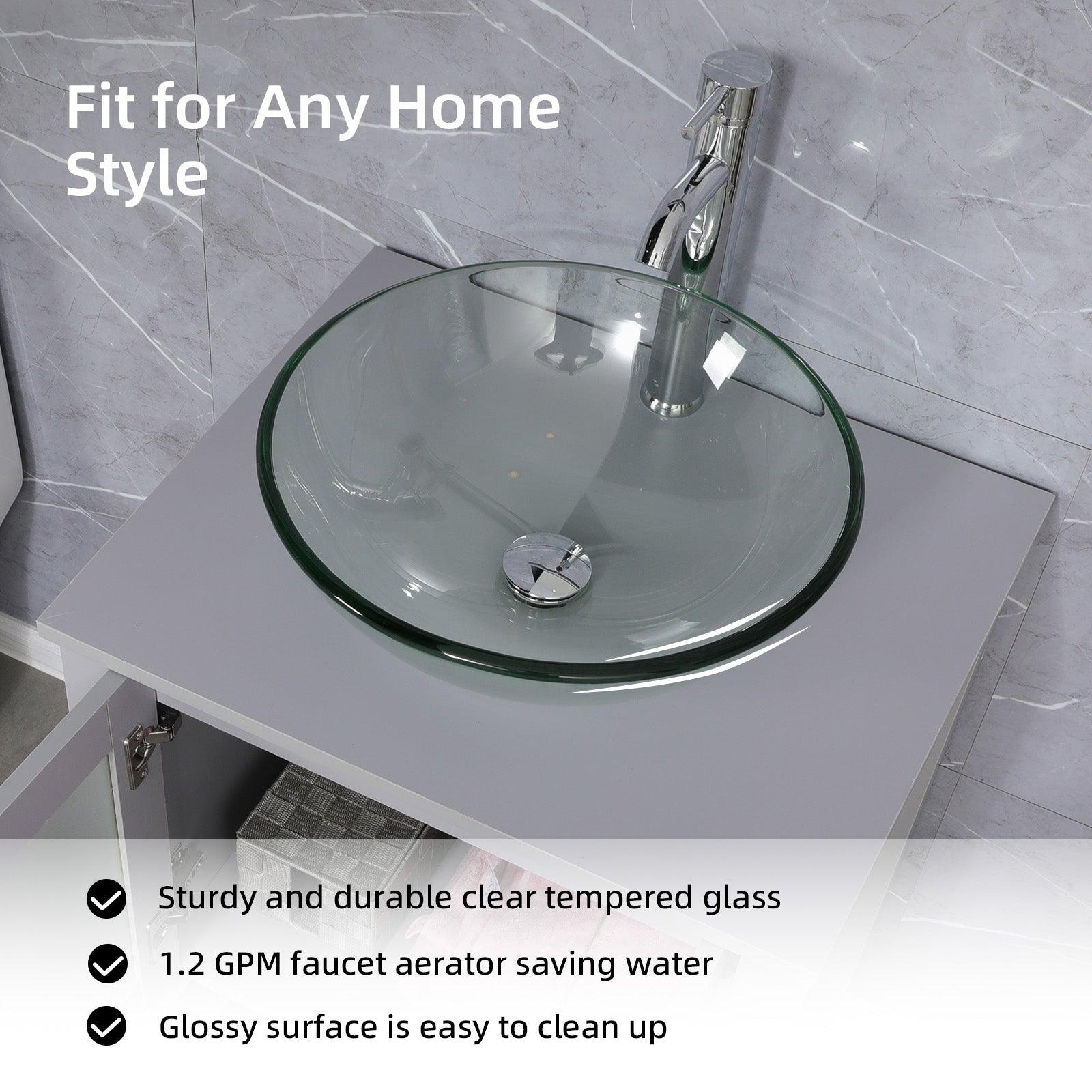 24” Grey Vanity Combo with Doors & Drawers