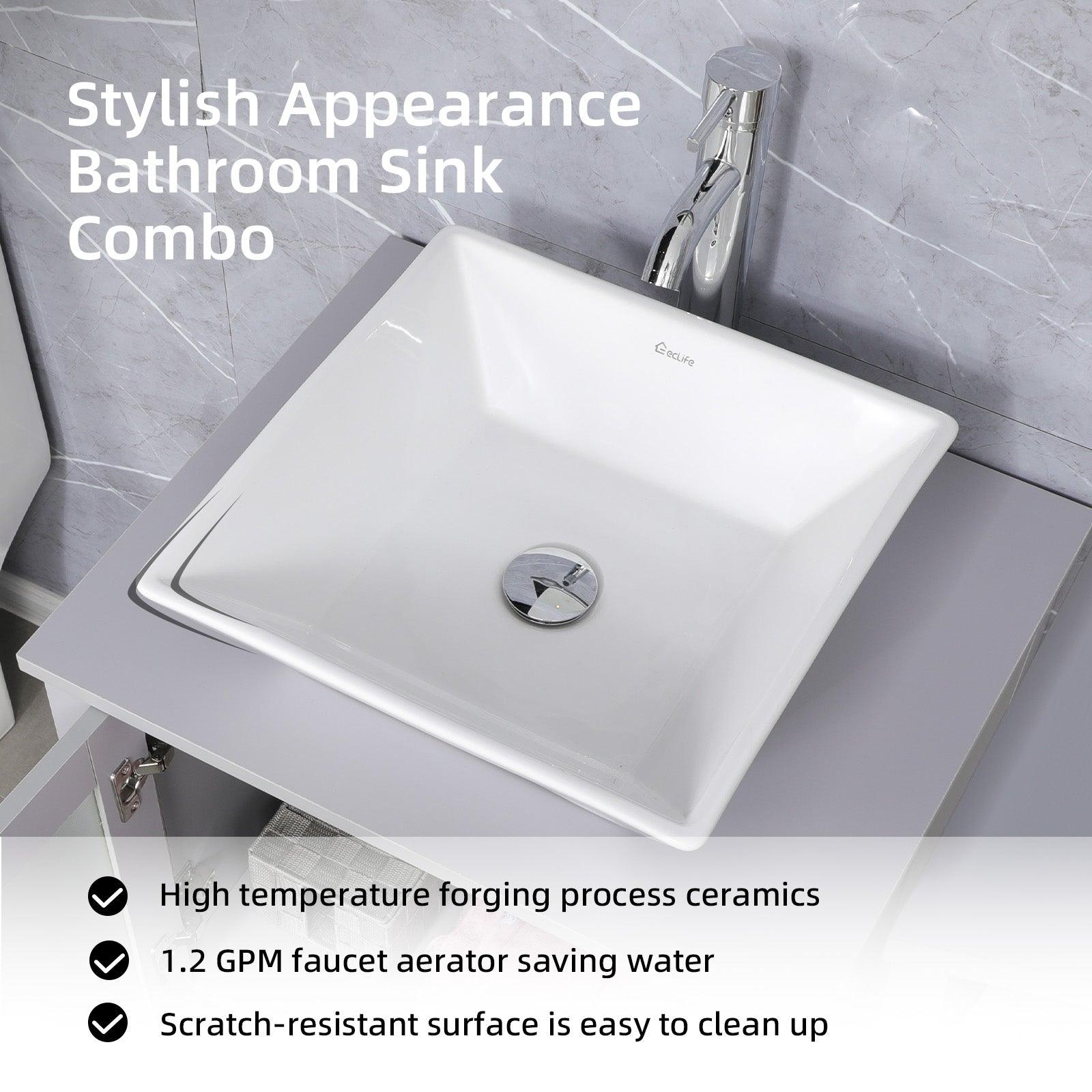 24” Grey Vanity Combo with Doors & Drawers