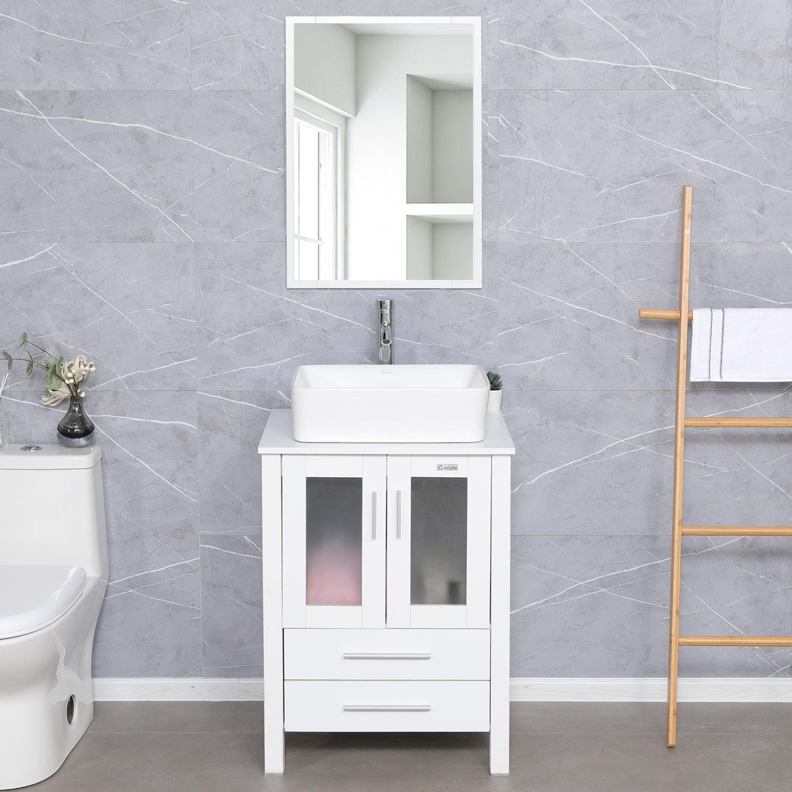 24” Grey Vanity Combo with Doors & Drawers