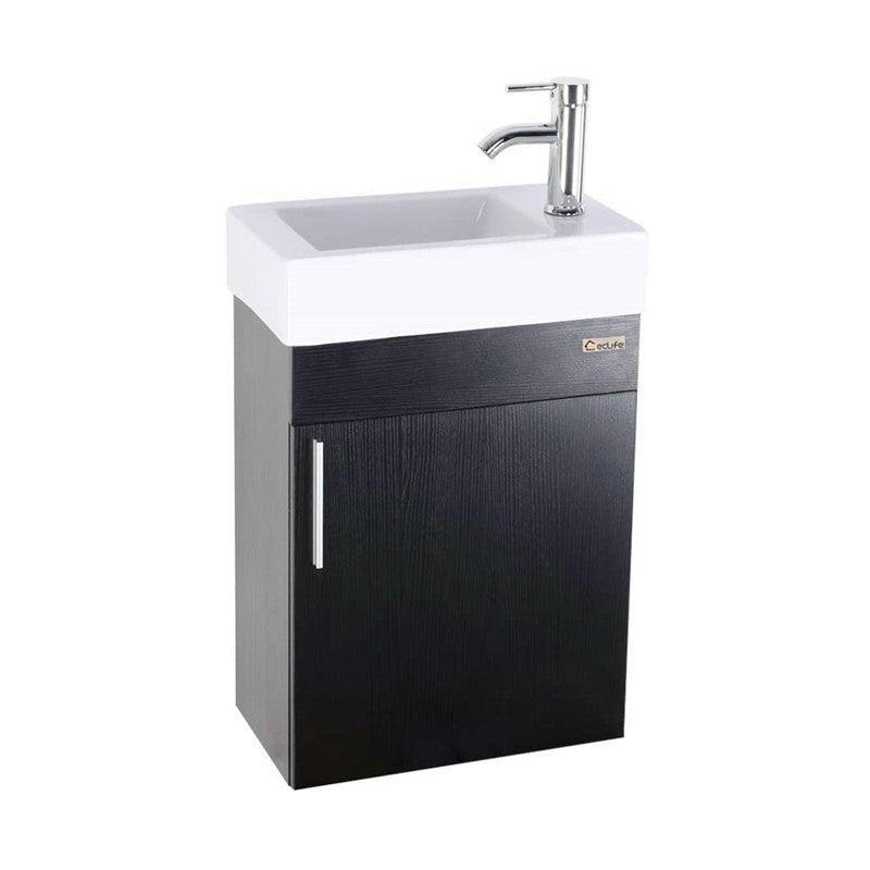 Eclife 18.4’’ Bathroom Vanity Combo,Modern Design Wall Mounted Vanity Set with Terpered Glass Sink Top