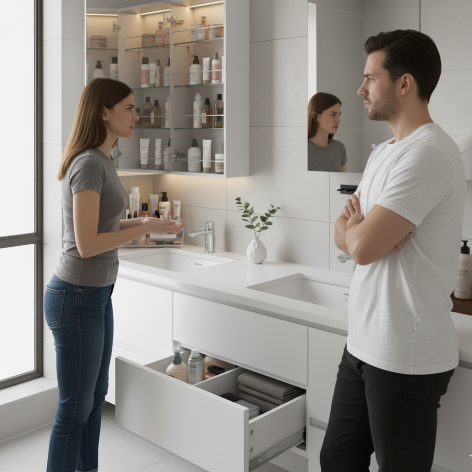 Bathroom vanity storage solutions