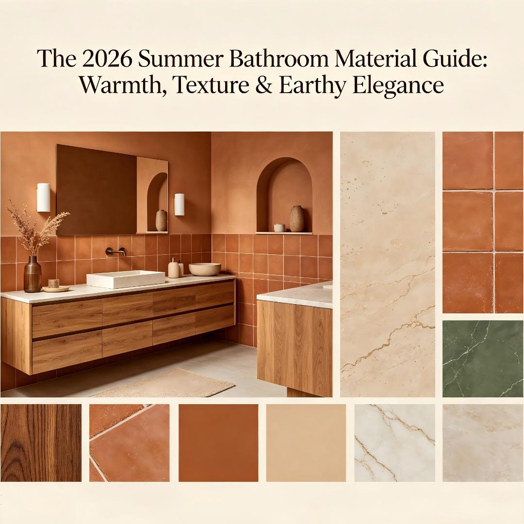 The 2026 Summer Bathroom Material Guide: Warmth, Texture & Earthy Elegance