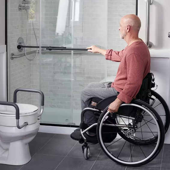 Accessible bathroom vanity cabinet