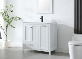 eclife 36" Bathroom Vanity Sink Combo with Laundry Hamper Cabinet