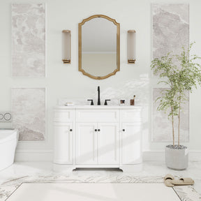 Opuluxe 48" Freestanding Single Vanity Cabinets with Curved Design