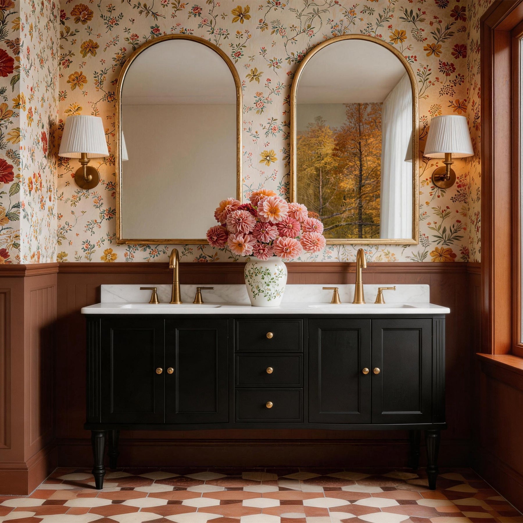 Elara 60" Freestanding Double Vanity Cabinets with Solid Wood Legs
