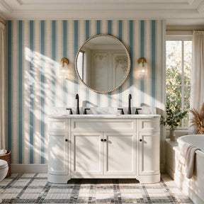 Opuluxe 60" Freestanding Double Vanity Cabinets with Curved Design