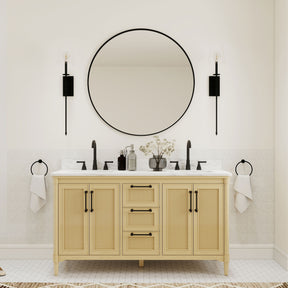 Vantara 60" Freestanding Double Vanity Cabinets with Fluted Texture