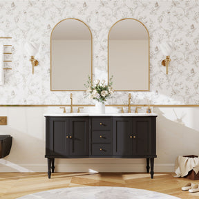 Elara 60" Freestanding Double Vanity Cabinets with Solid Wood Legs