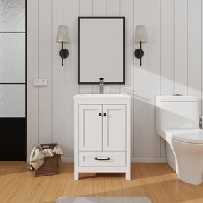 Modern 24’’ RTA Freestanding Vanity Cabinet Base with Larger Storage Room (Countertop & Sink Not Included) 浴室柜
