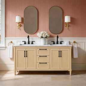 Vantara 60" Freestanding Double Vanity Cabinets with Fluted Texture