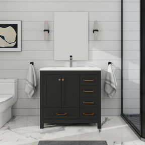 Modern 36’’ RTA Freestanding Vanity Cabinet Base with Larger Storage Room (Countertop & Sink Not Included) 浴室柜