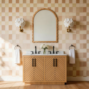 Zoom 48" Freestanding Double Vanity Cabinets with Chevron Pattern