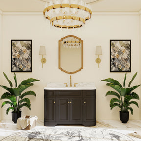 Opuluxe 48" Freestanding Single Vanity Cabinets with Curved Design