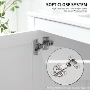 eclife 36" Bathroom Vanity Sink Combo with Laundry Hamper Cabinet