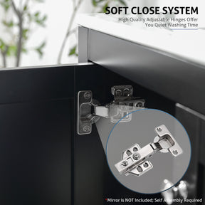 eclife 36" Bathroom Vanity Sink Combo with Laundry Hamper Cabinet