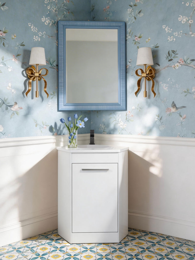 Blue Floral Chinoiserie Bathroom