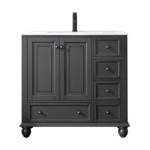 Retro 36" Freestanding Single Vanity Cabinets with Gourd-shaped Feet