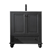 Retro 30" Freestanding Single Vanity Cabinets with Gourd-shaped Feet