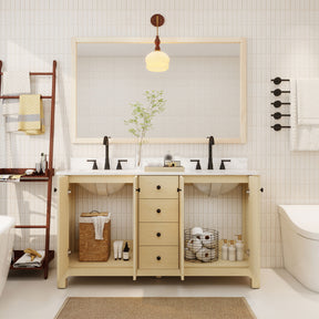 Canyon 60" Freestanding Double Vanity Cabinets with Curved Design