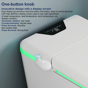 Smart Bidet Toilets Tankless, Self-cleaning, Aroma Diffuser, Nightlight, Auto Flush Heated Seat, Remote Control（007）