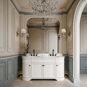 Opuluxe 60" Freestanding Double Vanity Cabinets with Curved Design
