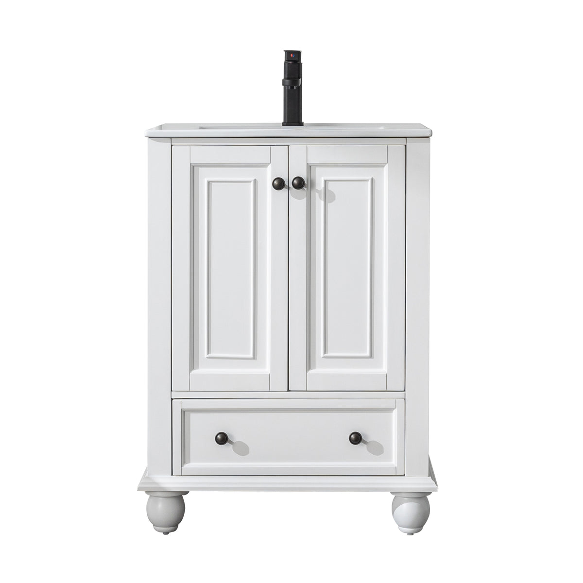 Retro 24" Freestanding Single Vanity Cabinets with Gourd-shaped Feet