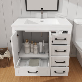 Modern 36’’ RTA Freestanding Vanity Cabinet Base with Larger Storage Room (Countertop & Sink Not Included) 浴室柜