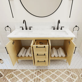 Vantara 60" Freestanding Double Vanity Cabinets with Fluted Texture