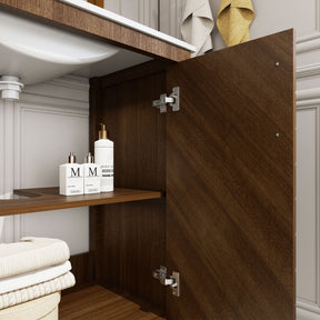 Zoom 60" Freestanding Double Vanity Cabinets with Chevron Pattern