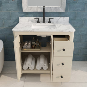 Canyon 36" Freestanding Single Vanity Cabinet with Curved Design